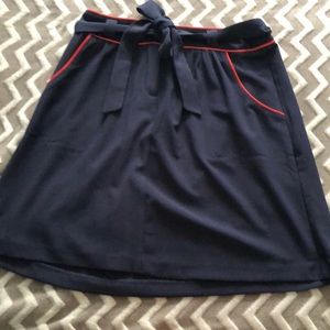 Navy & red lined skirt
